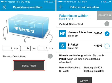 hermes paket berechnen